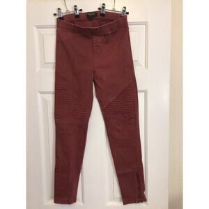 Beulah Style Women's Size L Red Stretch Pull On Jegging/Pants w/ Zip Hem